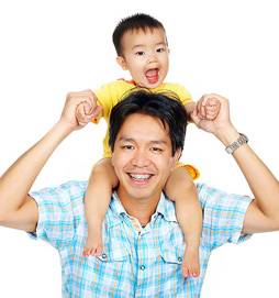 stock photo of a dad with braces