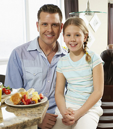 stock photo of a dad and daughter